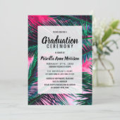 Roze Blauwgroen tropische zomerpalmen Kaart (Staand voorkant)