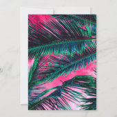 Roze Blauwgroen tropische zomerpalmen Kaart (Achterkant)