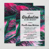 Roze Blauwgroen tropische zomerpalmen Kaart (Voorkant / Achterkant)