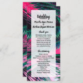 Roze Blauwgroen tropische zomerpalmen Programmakaart (Voorkant / Achterkant)