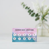 Roze Blauwgroen Waterverf Abstract 10 Klantenkaartje (Staand voorkant)