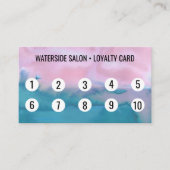 Roze Blauwgroen Waterverf Abstract 10 Klantenkaartje (Voorkant)