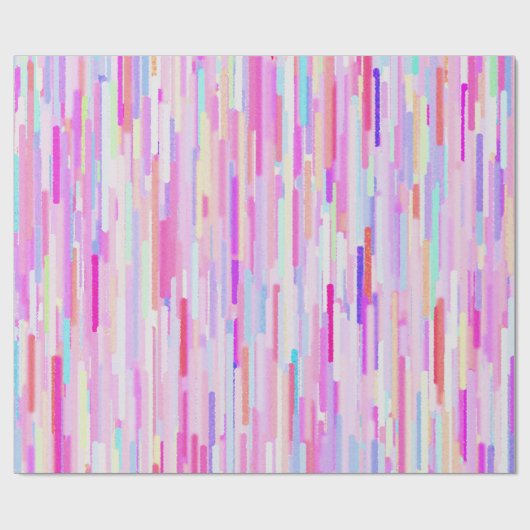 Roze blauwgroen waterverf abstracte strepen patroo cadeaupapier (Vlak)