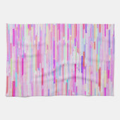 Roze blauwgroen waterverf abstracte strepen patroo theedoek (Horizontaal)