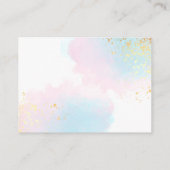 Roze Blauwgroen Waterverf Gold Confetti bruiloft - Informatiekaartje (Achterkant)