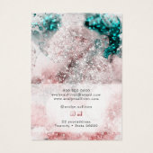 Roze blauwgroen waterverf ketting display kaart (Achterkant)