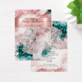 Roze blauwgroen waterverf oorbel display kaart (Bureau)