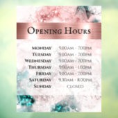 Roze Blauwgroen Waterverf Openingstijden Venster C Raamsticker (Vel 3)