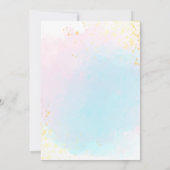 Roze Blauwgroen Waterverf Weddenschappen Kaart (Achterkant)