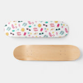Roze Blauwgroen zomerbakpatroon Persoonlijk Skateboard (Horizontaal)