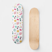 Roze Blauwgroen zomerbakpatroon Persoonlijk Skateboard (Voorkant)