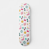 Roze Blauwgroen zomerbakpatroon Persoonlijk Skateboard (Voorkant)