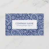 Roze blauwwitte  paisleypatroon visitekaartje (Voorkant)