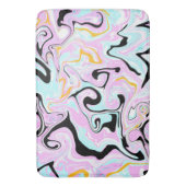 Roze, Bleek blauw zwart en goudzwellen Vloeiende k Badmat (Voorkant Verticaal)