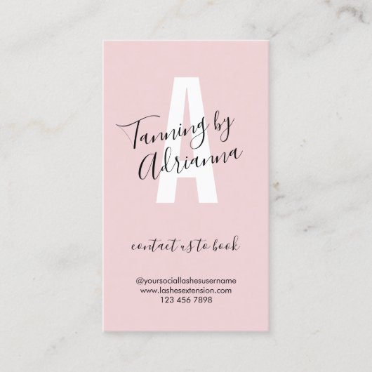 Roze Bleek looien Aftercare Simple Visitekaartje (Voorkant)