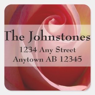 Roze Bleek Moon Roos Wedding Return Label