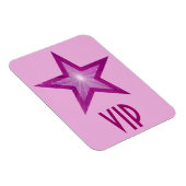 Roze bleek-roze Star 'VIP' flexibele magneet (Rechterzijde)