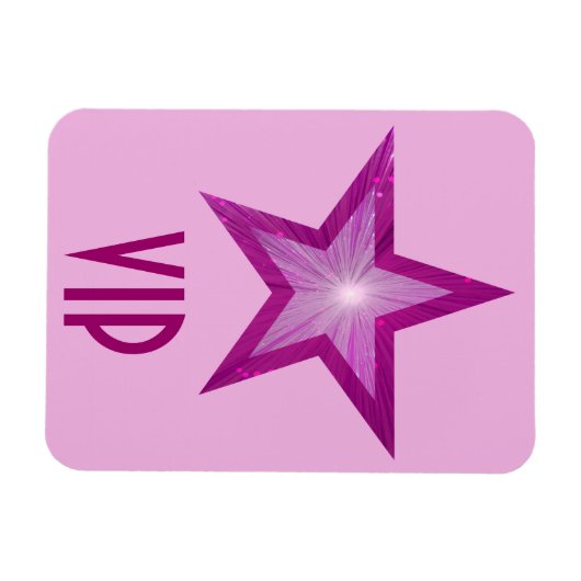 Roze bleek-roze Star 'VIP' flexibele magneet (Horizontaal)