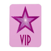 Roze bleek-roze Star 'VIP' flexibele magneet (Verticaal)