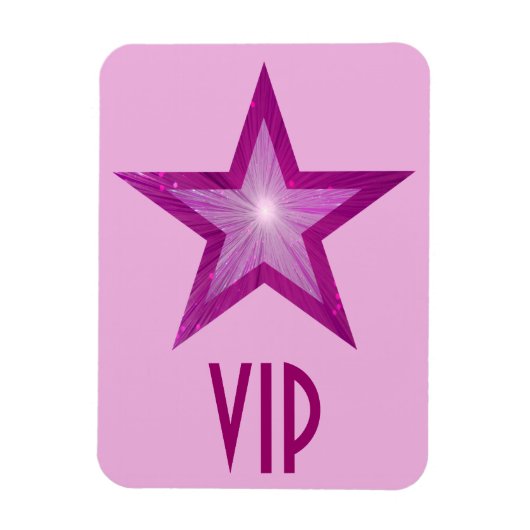 Roze bleek-roze Star 'VIP' flexibele magneet (Verticaal)