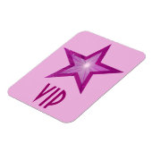 Roze bleek-roze Star 'VIP' flexibele magneet (Linkerzijde)