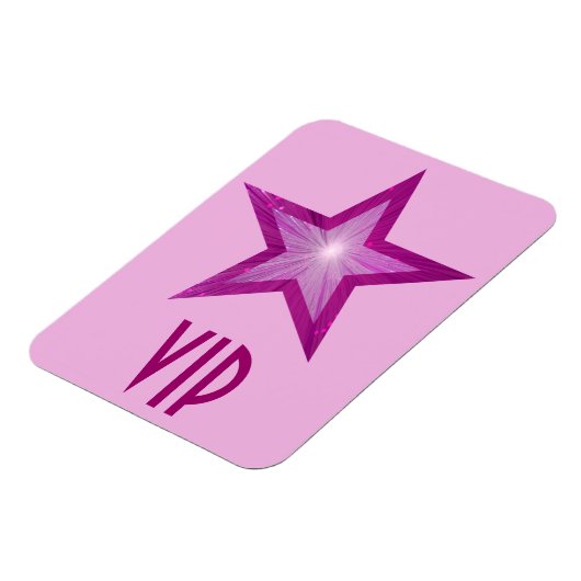 Roze bleek-roze Star 'VIP' flexibele magneet (Linkerzijde)