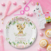 Roze bleekbloesem Baby shower Papieren Bordje (Feest)