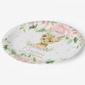 Roze bleekbloesem Baby shower Papieren Bordje (Gekanteld)