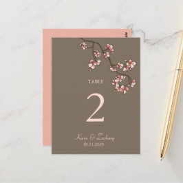 Roze bleekbloesems Tafelkaart Briefkaart