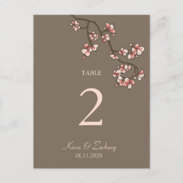 Roze bleekbloesems Tafelkaart Briefkaart