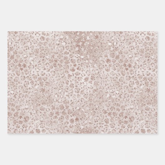 Roze bleekheid Glitzy Glitter Sparkle Inpakpapier Vel (Voorkant 3)