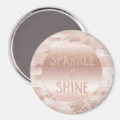 Roze bleekheid Glitzy Glitter Sparkle Magneet (Voorkant / Achterkant)
