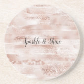 Roze bleekheid Glitzy Glitter Sparkle Zandsteen Onderzetter (Voorkant)