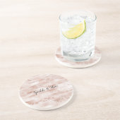 Roze bleekheid Glitzy Glitter Sparkle Zandsteen Onderzetter (Zijkant)