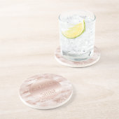 Roze bleekheid Glitzy Glitter Sparkle Zandsteen Onderzetter (Zijkant)