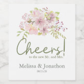 Roze bleekheid Magnolia Floral Weddenschap Wijn Et Etiket (Enkel label)