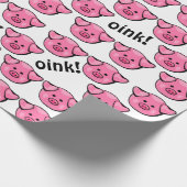 Roze bleekvarkens cadeaupapier (Hoek)