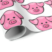 Roze bleekvarkens cadeaupapier (Rol Hoek)