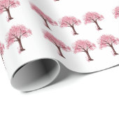 Roze Bleke Bomen Inpakpapier (Rol Hoek)