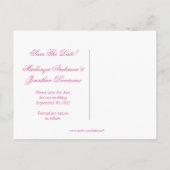 Roze Bleke groene bloemblaadjes Bewaar de datum Aankondigingskaart (Achterkant)