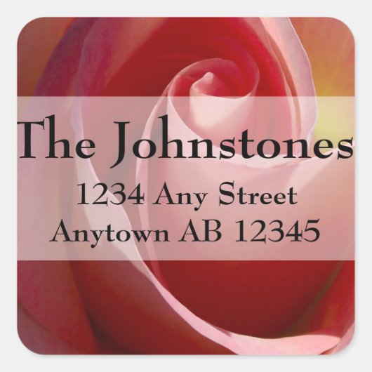 Roze Bleke Maan Roos Bruiloft Retouradres Label (Voorkant)