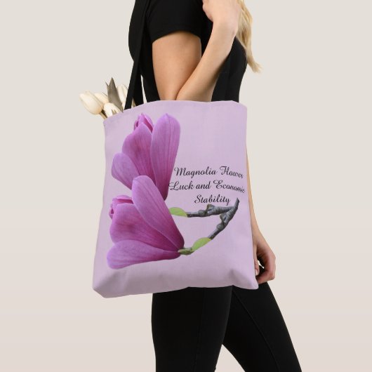 Roze Bleke Magnolia Tote Bag (Dichtbij)