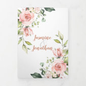 Roze, bleke witte Waterverf Drieluik Uitnodiging (Cover)