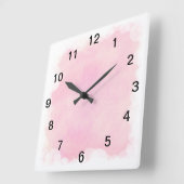 Roze Blends Witte Bubbels en Wolken Wandklok (Hoek)