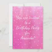 Roze Blends Witte Sterren Verjaardagsfeestuitnodig Kaart (Voorkant)
