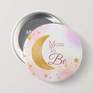 Roze 'Blij Moeder te Worden' Baby Shower Meisje Ronde Button 7,6 Cm