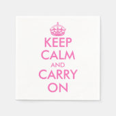 Roze Blijf kalm en draag papieren servetten (Voorkant)