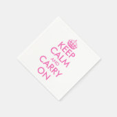 Roze Blijf kalm en draag papieren servetten (Hoek)