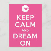 Roze Blijf kalm en droom door Briefkaart (Voorkant)