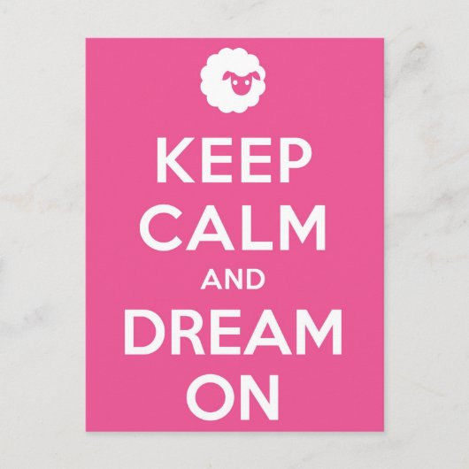 Roze Blijf kalm en droom door Briefkaart (Voorkant)